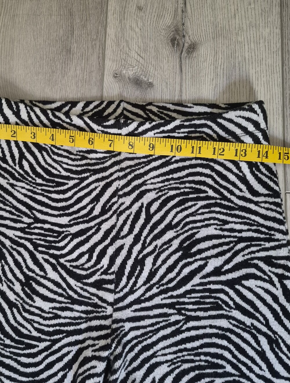 Beige Botany Women's Zebra Print Wide-Leg High rise Pants (Size M) -Cotton blend - Picture 10 of 10